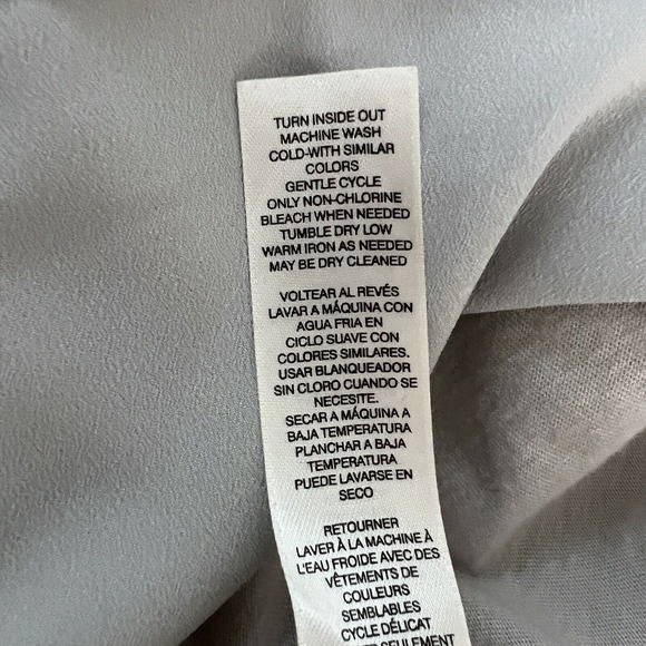 Chicos Shirt Womens XL Light Gray Embellished Mixed Media Updated Basic Party - Picture 8 of 8